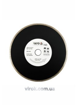 YATO Диск алмазний суцільний YATO : Ø= 230x5,3x22,2 мм. H= 2,7 мм. для мокрої різки  | YT-6015
