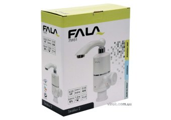 FALA Нагрівач води проточної мереж. до 60°С,3кВт,тиск 0,04-0,6MPa, гусак l=10 см, нижнє під'єднання 