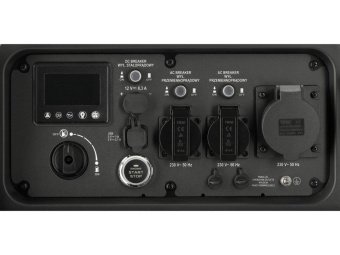 Генератор струму бензиновий інверторний YATO: P= 5 кВт, U= 230 В (AC) і 12 В 8,3А (DC), бак- 22,4 л