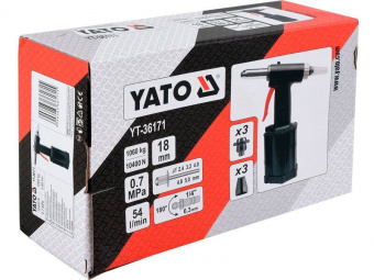 YATO Пневмозаклепочник YATO для нітів Ø= 2,4; 3,2; 4,0; 4,8; 5,0 мм, 54 л/хв  | YT-36171