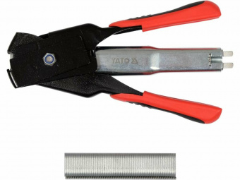 YATO Кліщі для кріплення сітки YATO: L= 190 мм з коміркою для 50 скоб тип "С"- 20х 2 мм + 100 скоб  