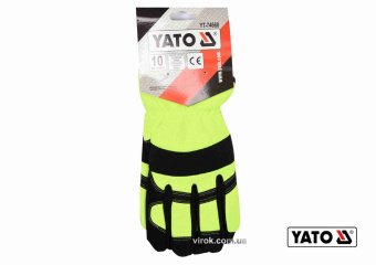YATO Рукавиці робочі на резинці YATO : штучна шкіра + синтетична тканина, розмір 10  | YT-74668