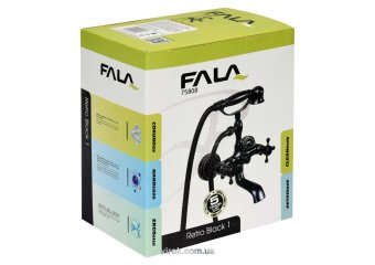 FALA Змішувач води для ванни і душу "RETRO BLACK 1" з 2-ма вентлями  | 75808