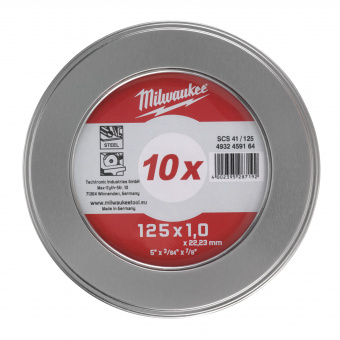 MILWAUKEE Отрезной диск SCS 41/125x1 PRO+ (10 шт) в металлическом боксе | 4932478998
