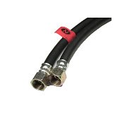 Шланг газовий, гумовий, чорний, мет.гайка L=1000мм, 1/2 внутр./внутр. Україна | 77-769