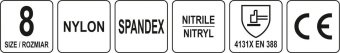 YATO Рукавиці робочі нейлонові YATO покрите спіненим нітрилом з накрапленням, розмір 8, чорнр-сірі  