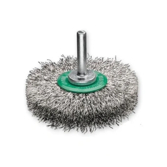 Щетка цилиндрическая 60x14 мм, хвостовик 6 мм, Нерж. Гофрир. проволока 0.20 мм LESSMANN