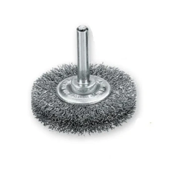Щетка дисковая 80х18 мм, хвостовик 6 мм, стальная проволока 0.20 мм, 15000 об / мин LESSMANN