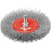 YATO Щітка - крацовка YATO ПЛОСКА Ø=100 мм зі шпинделем. сталь  | YT-4758