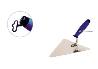 VIROK Кельма муляра трикутна з нержавійки PROFI , двокомпонентна ручка, 200 мм | 14V020