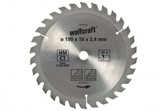 Wolfcraft полотно дисковой пилы Ø 190 x 30 x 2,4 // 6736000