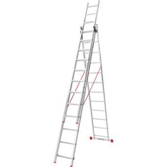 Драбина алюмінієва 3-х секційна Квітка PRO (3х12 сходинок) (110-9312)