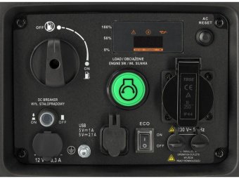 Генератор струму бензиновий інверторний YATO: P= 3 кВт, U= 230 В (AC) і 12 В 8,3А (DC), бак- 5.5 л