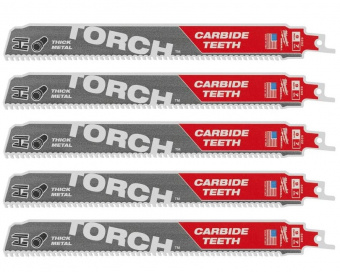 MILWAUKEE Полотно для шаб. пили TORCH CARBIDE , 230мм/ крок зуба 3,6мм, (5шт), (метал) | 48005502