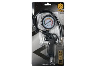 VOREL Пістолет пневматичний алюмінієвий для накачування шин з манометром, 0-6Bar і шлангом35см  | 81