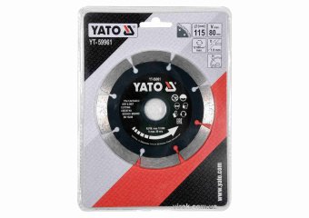 YATO Диск відрізний алмазний по каменю і бетону YATO Ø=115x1.8x10x22.2 мм, в мокрому і сухому режимі