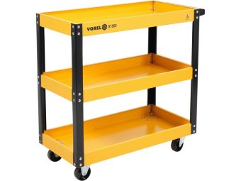 Візок для майстернь VOREL, 3 полки, на 4-х колесах, 77,5 х 76 х 35,5 см, макс. навантаж- 120 кг [1]