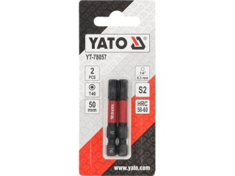 Насадка викруткова ударна YATO TORX T40 х 50 мм. HEX 1/4", 2 шт.[10]