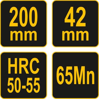 VOREL Рубанок столярний : L=200 мм, ніж- 42/1.6 мм, HRC 50-55, 65Mn, металевий корпус  | 25886