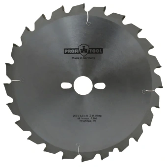 Диск пильный по дереву 250х3.2х2.2х30 мм, Z=24, форма зуба Wneg (ATBneg), поперечный рез PROFITOOL