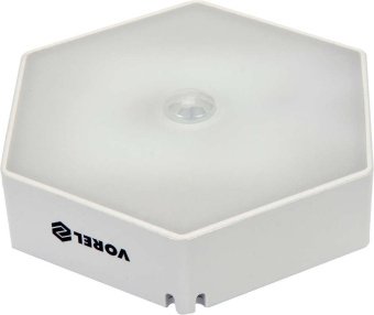 Лампа нічна з датчиком руху VOREL: живлення від 3хААА батарейок, діодна, 1Вт, 50 Lm, з магнітом [25]