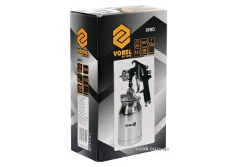 VOREL Пульверизатор HVLP з нижнім бачком V= 1л, роб. тиск = 3-4 bar, сопло Ø= 1,8  | 80903