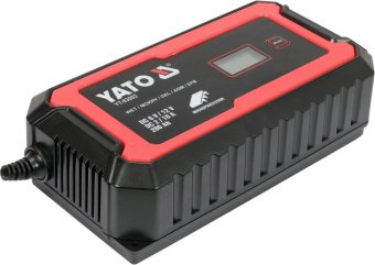 Зарядний прилад мережевий з LCD дисплеєм 230В YATO до акумуляторів 6V-2А 12V-10А, макс. 240AГод [12]