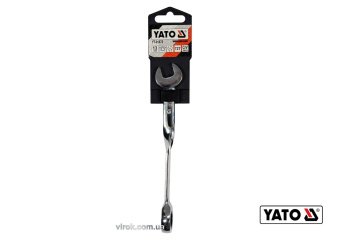 YATO Ключ ріжково-накидний, кручений 90° з тріщаткою YATO : М= 13 x 182 мм, HRC 40-45, Cr-V  | YT-01