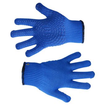 Рукавички плетені сині з дрібним вкрапленням, L, (646) Україна | 16-031-1