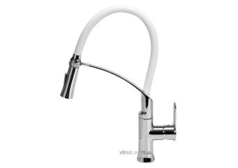 FALA Змішувач води "FLEXIBLE-2" для раковини з гнучкою білою лійкою, регулюв. потоку води, l= 60 см 