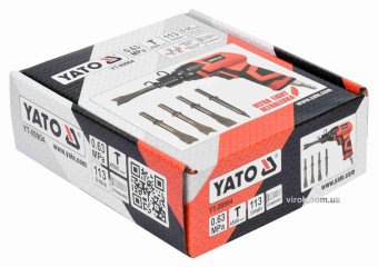 YATO Молоток відбійний пневматичний YATO : спож. повітря- 113 л/хв, тиск- 6.3 Bar + 4 долота  | YT-0