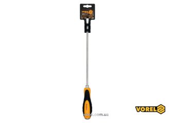 VOREL Викрутка плоска ударна з 6-гранним стержнем : SL6 х 250 мм, HRC 38-46, Cr-V  | 62165