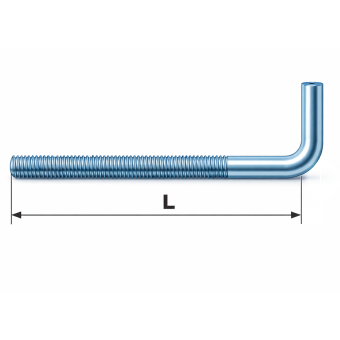 Винт-крюк L с метрической резьбой  5х50 (упаковка 10 шт.)