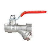 Кран латунний шаровий з фільтром 1/2 різьба В/В ручка Double-lin | 78-096