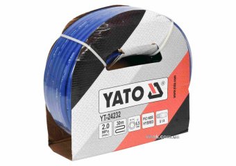 YATO Шланг пневматичний гібридний (ПВХ+БНК) YATO: Ø6.5 мм x 30м, Ø=1/4", тиск ≤ 2 MPa, різьбов. з'єд
