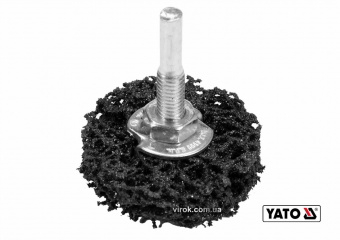 YATO Щітка зачисна дискова YATO : Ø=50 мм, зі шпинделем Ø=6 мм. з нетканого волокна, до дрилі  | YT-