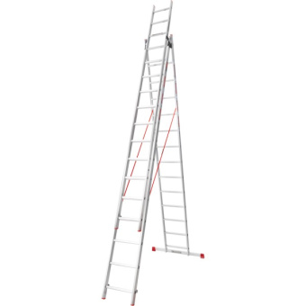 Драбина алюмінієва 3-х секційна Квітка PRO (3х14 сходинок) (110-9814)