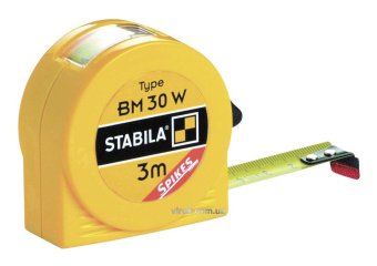 STABILA Рулетка Type BM30 W : L= 3 м x 16 мм, пласт. корпус з сталевою стрічкою | 16456