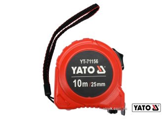 YATO Рулетка YATO : L=10м x25мм, з сталевою стрічкою, нейлоновим покриттям, подвійним блокуванням  |