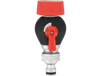 Розподілювач води 1-оканал. YATO з вентилем на шланг d= 1/2" / ABS / алюміній [12/48]