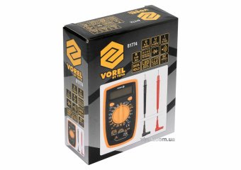 VOREL Мультиметр для вимірювання електричних параметрів : цифровий з LCD-дисплеєм  | 81774