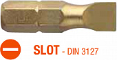 USH Насадка викруткова ISOTIN шліц SLOT SL6.5х1.2 х 25 мм Torsion титанова Уп. 10 шт. | UUSG0212307