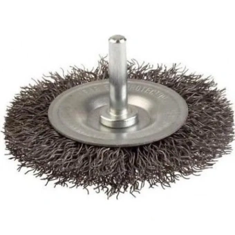 Щетка цилиндрическая 100 мм, хвостовик 6 мм, стальная проволока 0.35 мм, 4500 об / мин LESSMANN