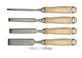VOREL Стамески з дерев'яною ручкою : (набір) 4 шт.  | 25500