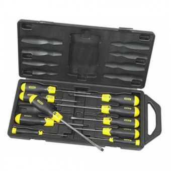 STANLEY Набор отвёрток "CUSHION GRIP" 10шт: SL6,5x45мм; 8x150мм; 3x75мм; 6,5x150мм; 5x100мм; Pz2x45м