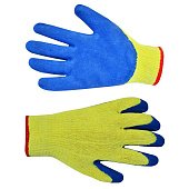 Рукавички трикотажні з латексним покриттям, сині Technics Master | 16-230