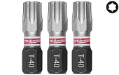 MILWAUKEE Біта SHOCKWAVE, TX40, 25мм, (3шт)