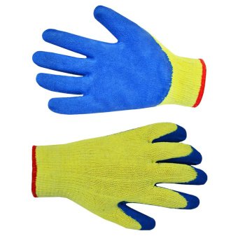 Рукавички трикотажні з латексним покриттям, сині Technics Master | 16-230