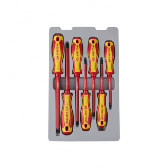 KING TONY Набор отверток, диэлектрические, 7 предметов, ( с отвертками PZ) | 30607MR