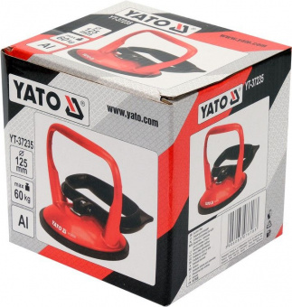 YATO Присоска для монтажу скла одинарна YATO: чашка Ø= 125 мм, m= 60 кг  | YT-37235